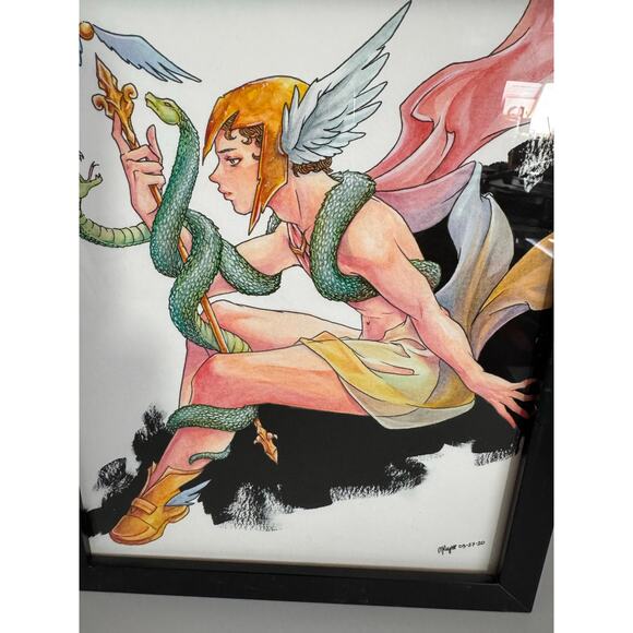 Hermes God Mercury Romantic Print with Signature M. Reyes - Picture 6 of 9